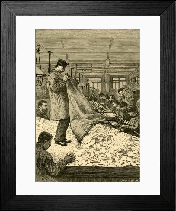 Framed Print : Sorting Mail Framed Print : Sorting Mail