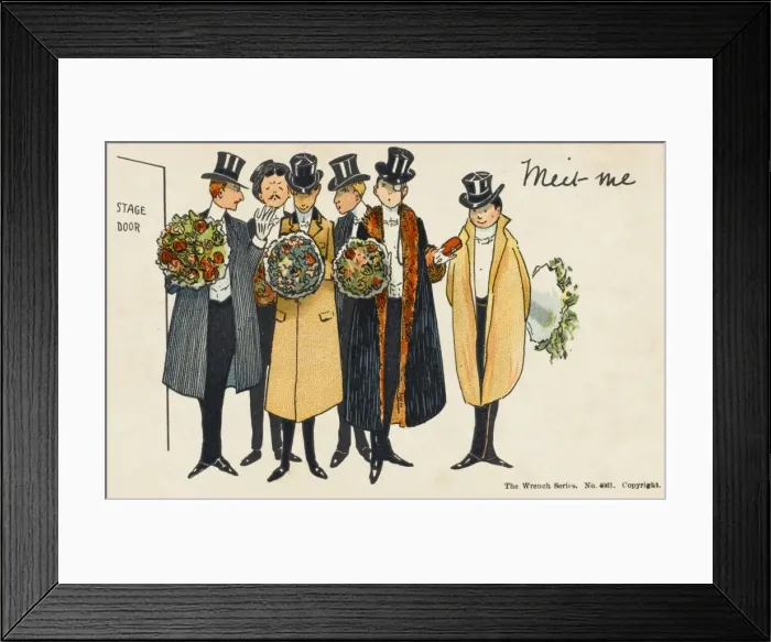 Framed Print : Gentleman wait at the stage door Framed Print : Gentleman wait at the stage door