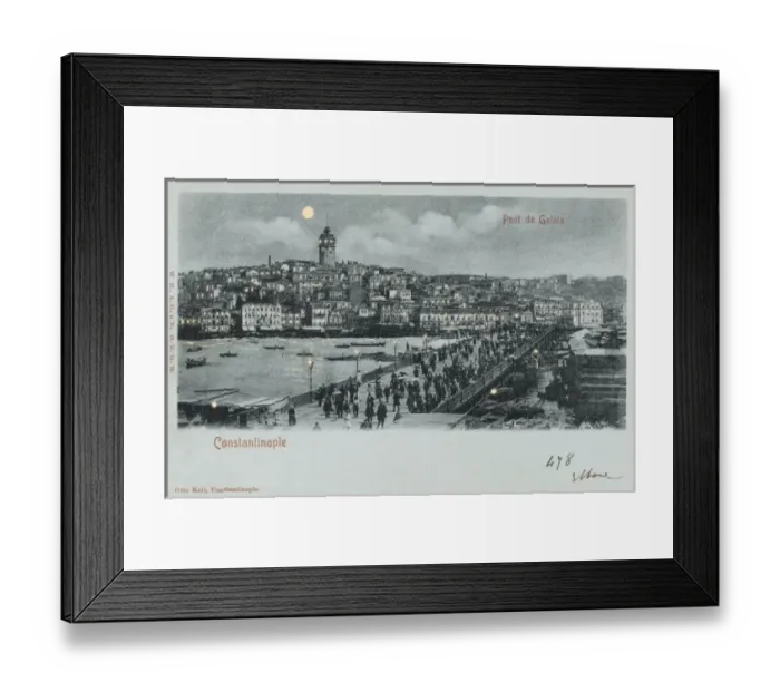 Framed Print : Galata Bridge - old view - Constantinople Framed Print : Galata Bridge - old view - Constantinople