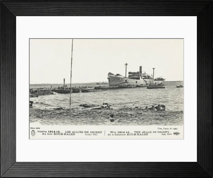 Framed Print : Supply ship - Sed Dul-Bahr, Dardanelles 1914 Framed Print : Supply ship - Sed Dul-Bahr, Dardanelles 1914