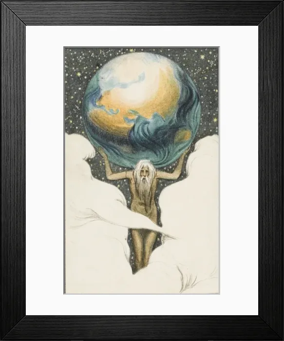 Framed Print : Danish card - Holding up the world Framed Print : Danish card - Holding up the world