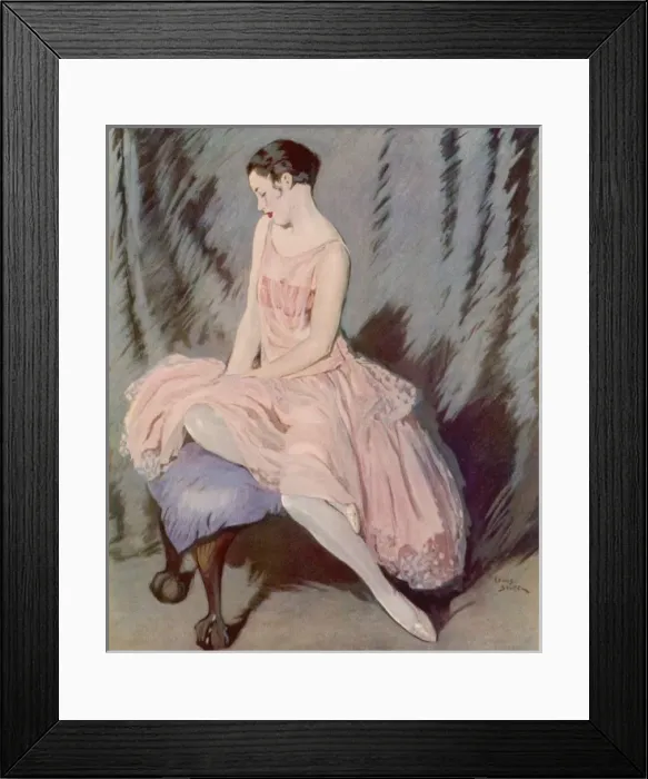 Framed Print : The Pink Dress by Lewis Baumer Framed Print : The Pink Dress by Lewis Baumer