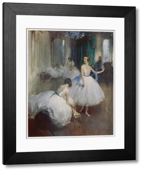 Framed Print : The Dancing Lesson by W. E. Webster Framed Print : The Dancing Lesson by W. E. Webster
