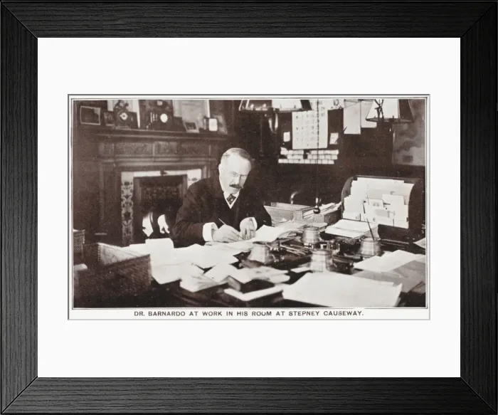 Framed Print : Dr. Thomas Barnardo - in his office Framed Print : Dr. Thomas Barnardo - in his office