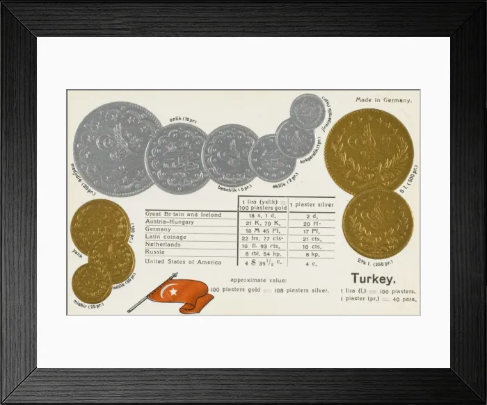 Framed Print : Turkish Coin Card Framed Print : Turkish Coin Card