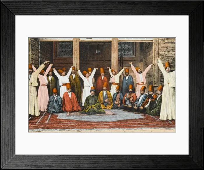 Framed Print : Group of Mevlevi Dervishes - Istanbul (colourised) Framed Print : Group of Mevlevi Dervishes - Istanbul (colourised)