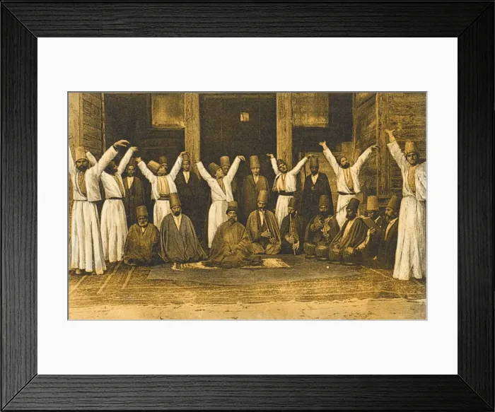 Framed Print : Group of Mevlevi Dervishes - Istanbul (sepia) Framed Print : Group of Mevlevi Dervishes - Istanbul (sepia)