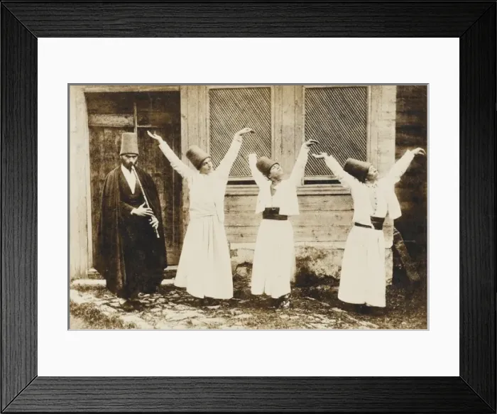 Framed Print : Caucasus, Young Circassian Dervishes with ney player Framed Print : Caucasus, Young Circassian Dervishes with ney player