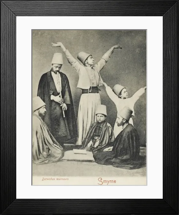 Framed Print : Dervishes young and old with ney player - Smyrna Framed Print : Dervishes young and old with ney player - Smyrna