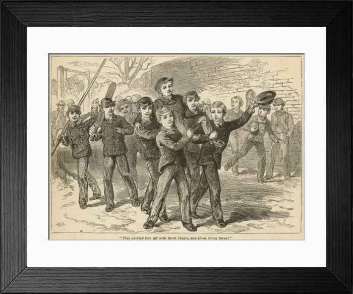 Framed Print : They carried him off with three cheers and three times three Framed Print : They carried him off with three cheers and three times three
