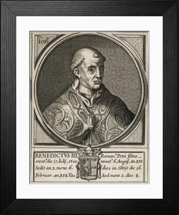 Framed Print : Pope Benedictus III Framed Print : Pope Benedictus III