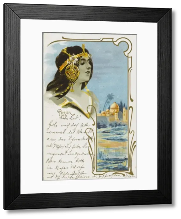 Framed Print : Persian lady - Art Nouveau Framed Print : Persian lady - Art Nouveau