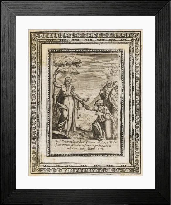 Framed Print : Saint Peter receiving the keys to the Kingdom of Heaven Framed Print : Saint Peter receiving the keys to the Kingdom of Heaven