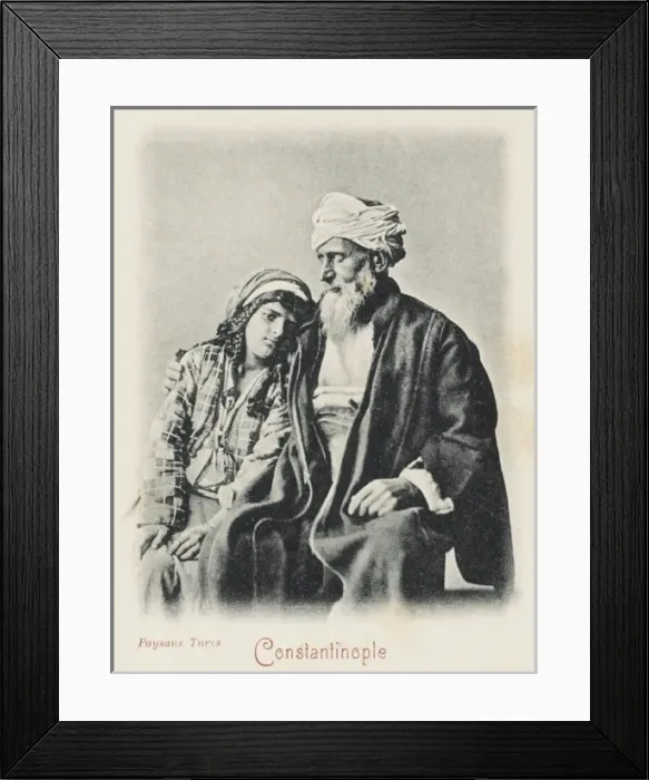 Framed Print : Turkish peasant with his daughter Framed Print : Turkish peasant with his daughter