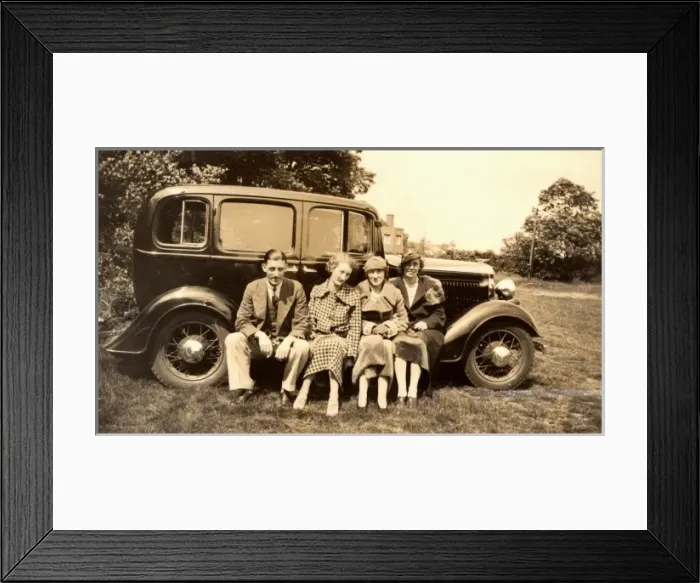 Framed Print : Sitting on the running board