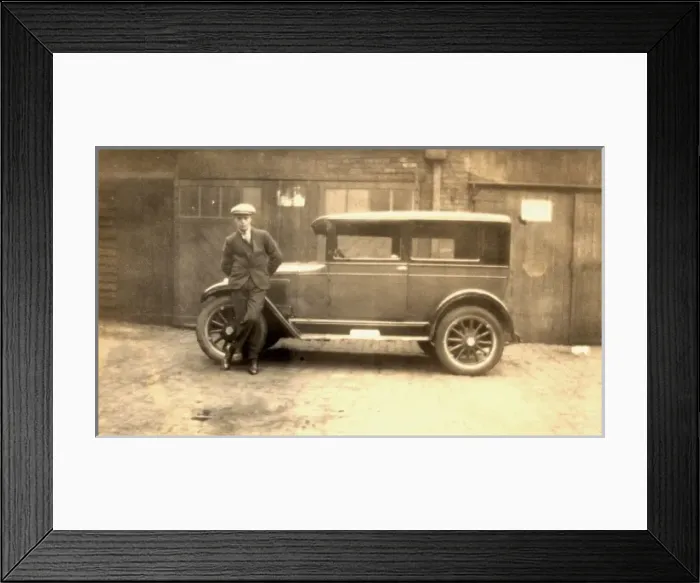 Framed Print : Young man and his car Framed Print : Young man and his car