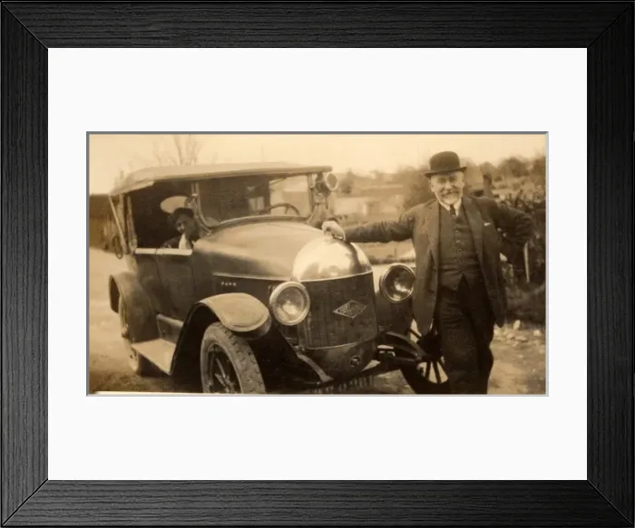 Framed Print : Proud of his new motor Framed Print : Proud of his new motor