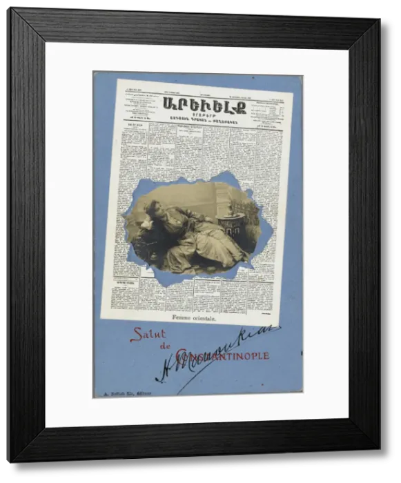 Framed Print : Armenian newspaper - Harem girl photograph Framed Print : Armenian newspaper - Harem girl photograph