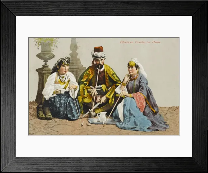 Framed Print : A Turkish family smoking Framed Print : A Turkish family smoking