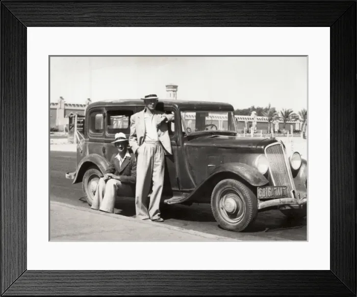 Framed Print : South of France - Gents and their car Framed Print : South of France - Gents and their car