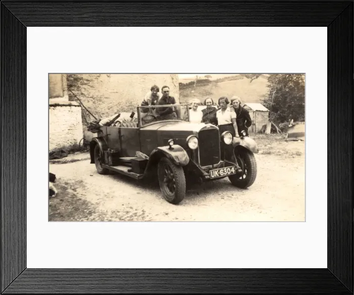 Framed Print : Three Generations and saloon car Framed Print : Three Generations and saloon car