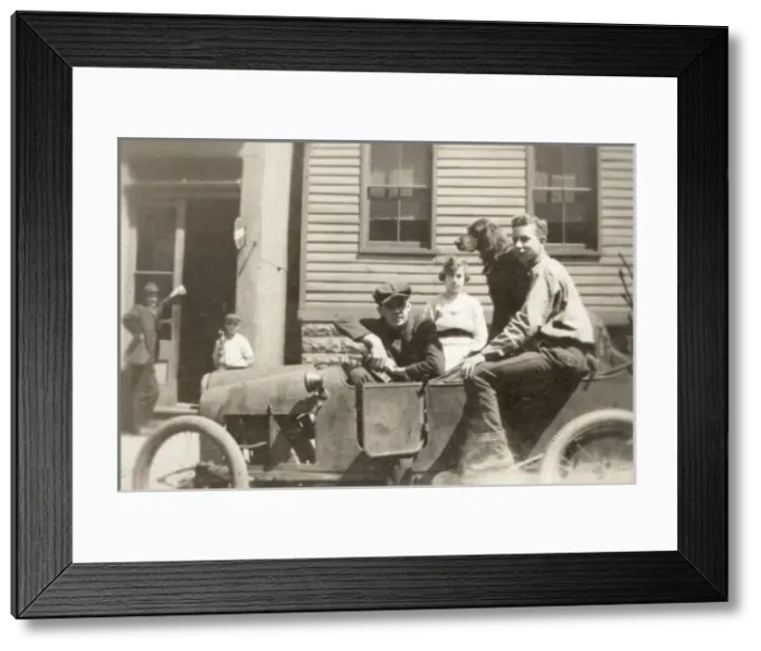 Framed Print : Playing in a cycle car Framed Print : Playing in a cycle car