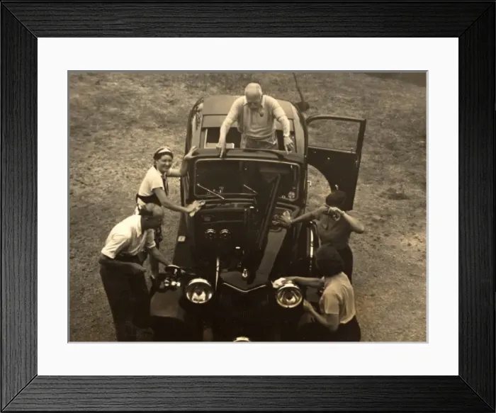 Framed Print : Cleaning Grandpas car Framed Print : Cleaning Grandpas car