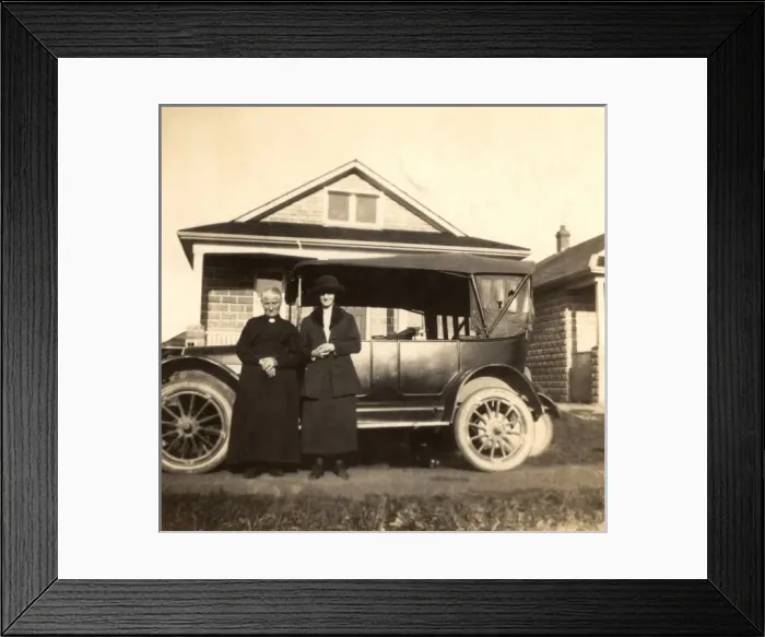 Framed Print : Vicar, wife and car Framed Print : Vicar, wife and car