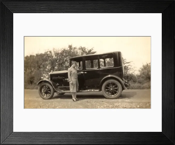 Framed Print : Lady and motor car Framed Print : Lady and motor car