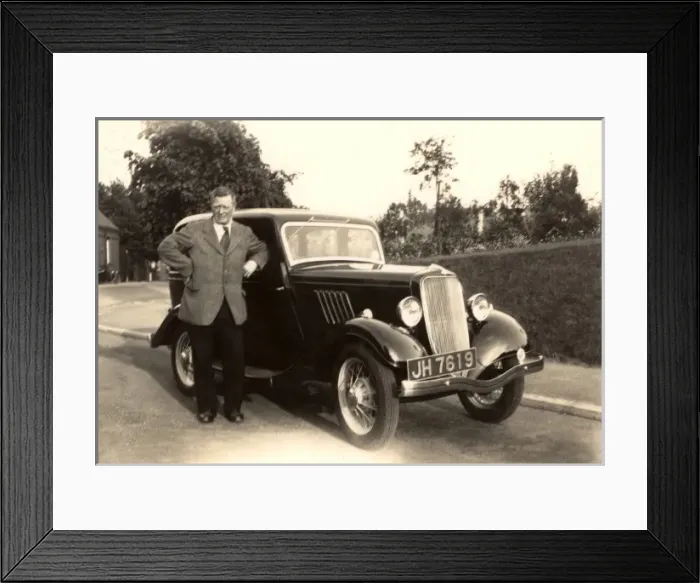 Framed Print : Ford 8 Y Model and owner Framed Print : Ford 8 Y Model and owner