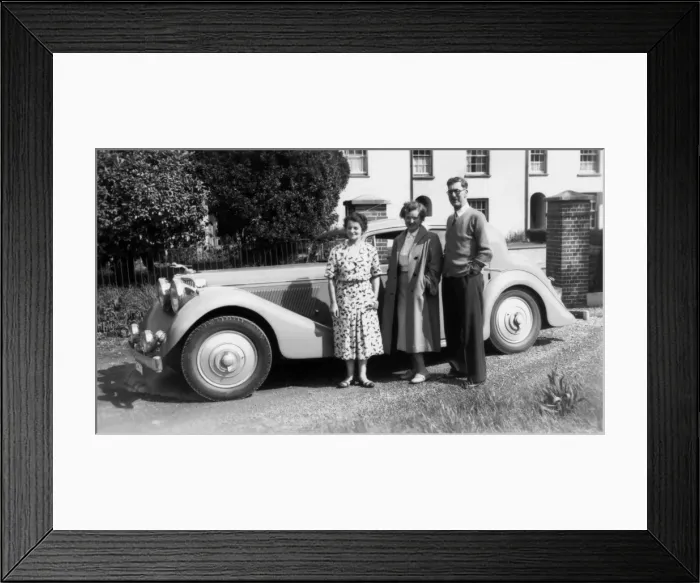 Framed Print : Standing next to a Jaguar 3. 5 Litre 4-door Saloon Framed Print : Standing next to a Jaguar 3. 5 Litre 4-door Saloon