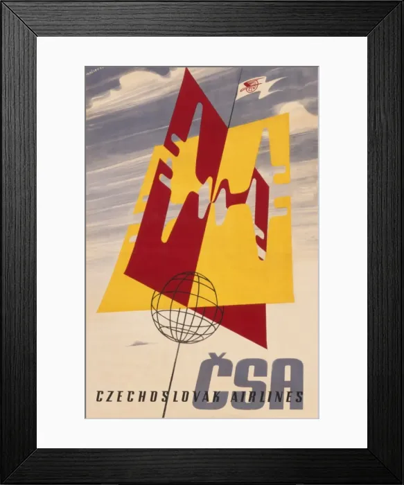 Framed Print : Poster advertising Czechoslovak Airlines Framed Print : Poster advertising Czechoslovak Airlines
