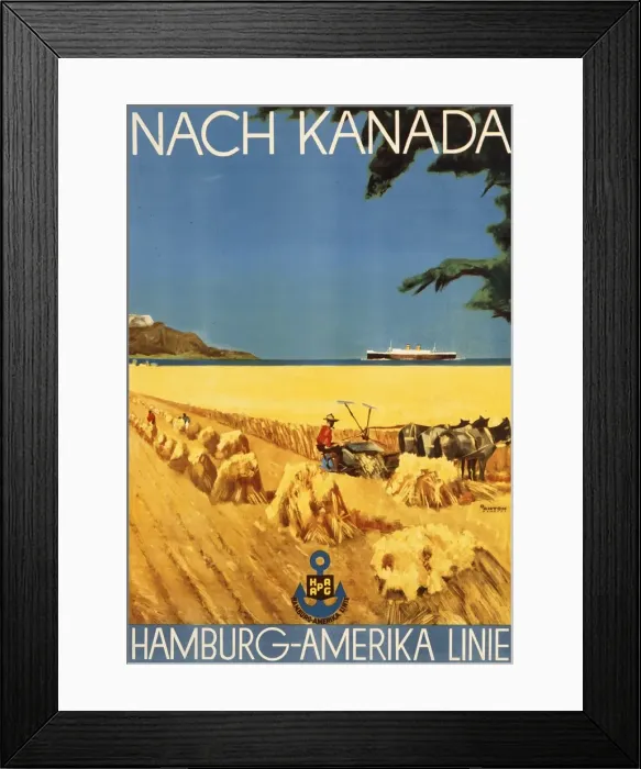 Framed Print : Poster advertising the Hamburg America Line Framed Print : Poster advertising the Hamburg America Line