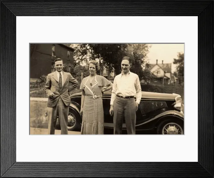 Framed Print : Siblings and Ford V8 De Luxe Roadster Framed Print : Siblings and Ford V8 De Luxe Roadster