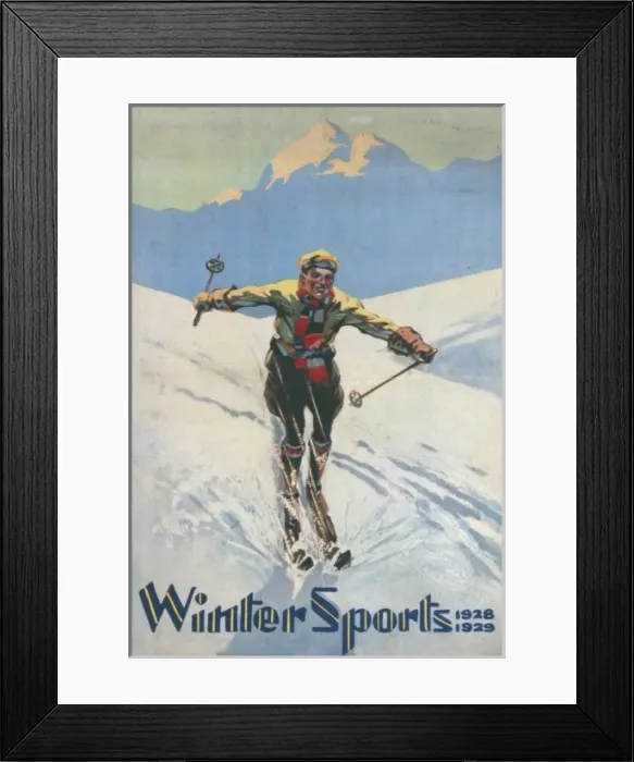 Framed Print : Poster advertising Winter Sports Framed Print : Poster advertising Winter Sports