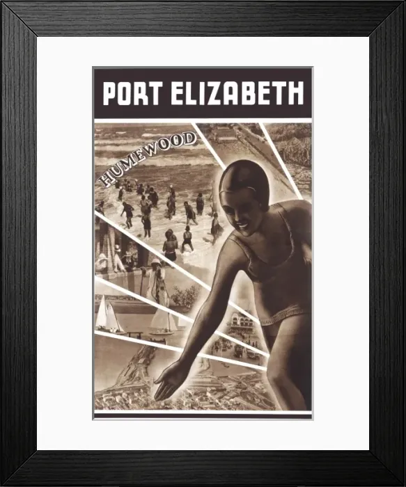 Framed Print : Poster advertising Port Elizabeth, South Africa Framed Print : Poster advertising Port Elizabeth, South Africa