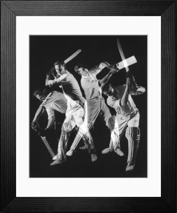 Framed Print : A batsman exhibitis four different shots Framed Print : A batsman exhibitis four different shots