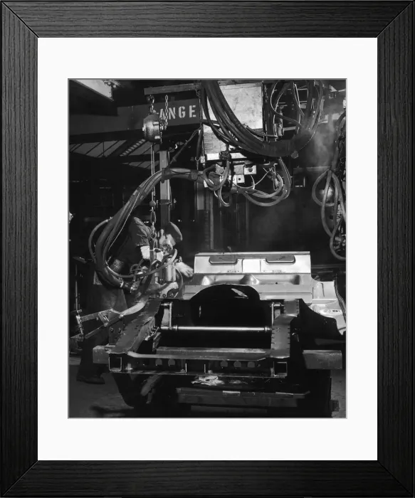Framed Print : Assembling an undercarriage Framed Print : Assembling an undercarriage