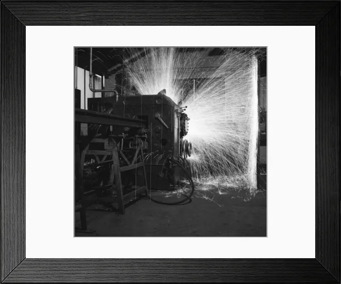 Framed Print : Rail butt welding - the sparks fly Framed Print : Rail butt welding - the sparks fly