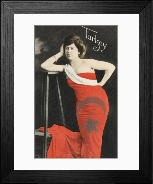 Framed Print : Turkish Woman wearing the Turkish flag Framed Print : Turkish Woman wearing the Turkish flag