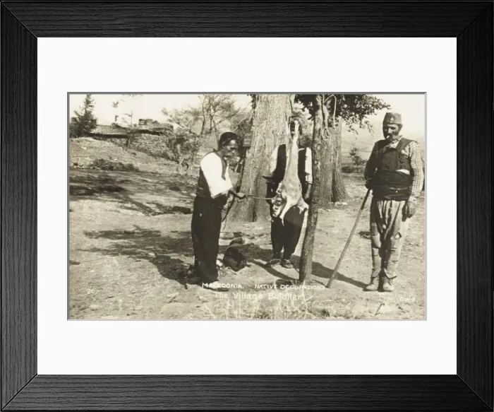 Framed Print : Macedonian Butcher at work Framed Print : Macedonian Butcher at work