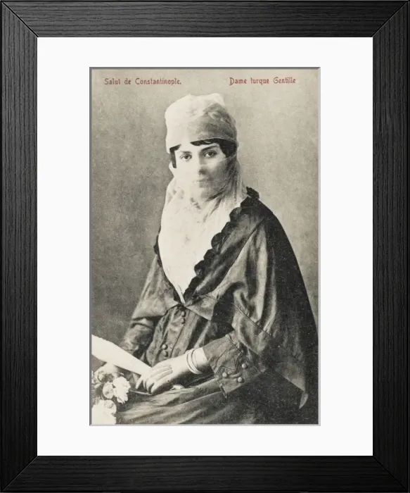Framed Print : Veiled Turkish Lady from a good Family Framed Print : Veiled Turkish Lady from a good Family