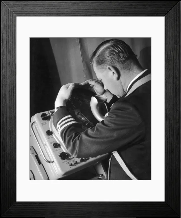 Framed Print : Naval officer checks the radar Framed Print : Naval officer checks the radar