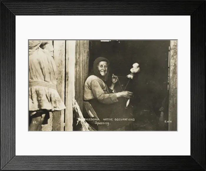 Framed Print : Macedonian Woman spinning Framed Print : Macedonian Woman spinning