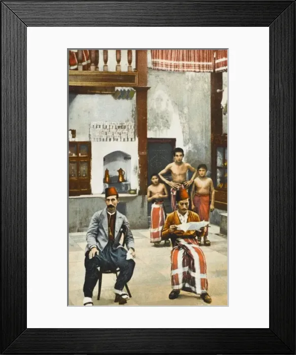 Framed Print : Turkish Bath scene Framed Print : Turkish Bath scene