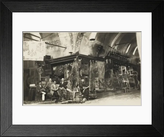 Framed Print : Carpet Selling - Constantinople Bazaar Framed Print : Carpet Selling - Constantinople Bazaar