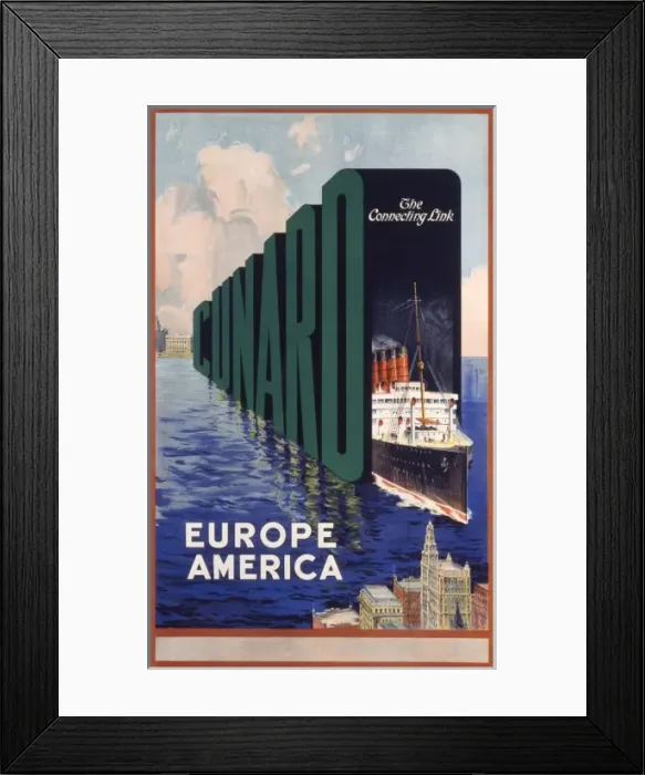Framed Print : Cunard Line poster Framed Print : Cunard Line poster