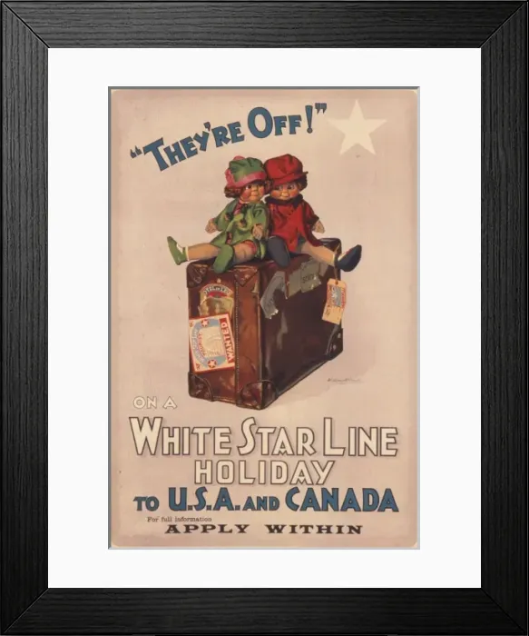 Framed Print : Poster advertising White Star Line to USA and Canada Framed Print : Poster advertising White Star Line to USA and Canada