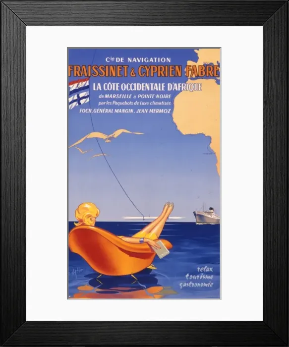 Framed Print : Poster advertising Fraissinet & Cyprien Fabre cruises Framed Print : Poster advertising Fraissinet & Cyprien Fabre cruises