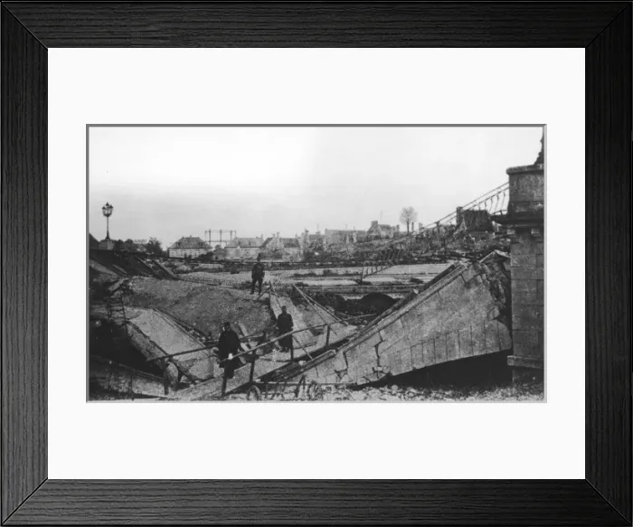Framed Print : Destruction of Soissons Bridge Framed Print : Destruction of Soissons Bridge